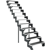 Escalier avec neuf marches et supports latéraux