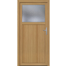 Porte en bois avec insert en verre et poignée de porte