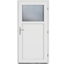 Porte de service blanche avec insert en verre