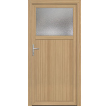 Porte en bois avec insert en verre et poignée de porte