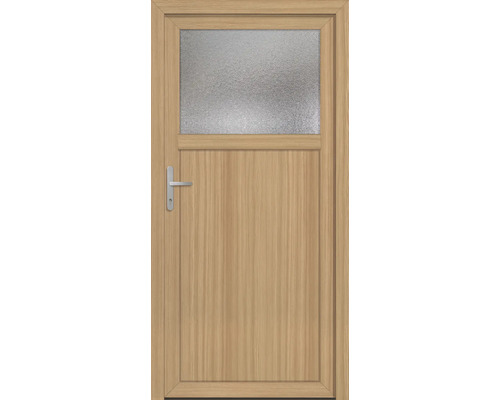 Porte en bois avec insert en verre et poignée de porte