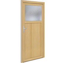 Porte en bois avec insert en verre et poignée de porte