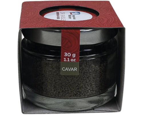 Caviar dans un récipient en verre, 30 grammes