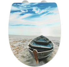 Abattant de WC avec motif de bateau pour une ambiance maritime dans la salle de bain