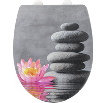 Abattant de WC avec motif de pierres et de fleur de lotus