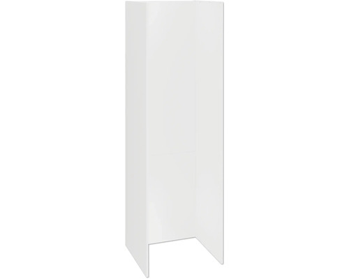 Cabine de douche rectangulaire sans receveur.