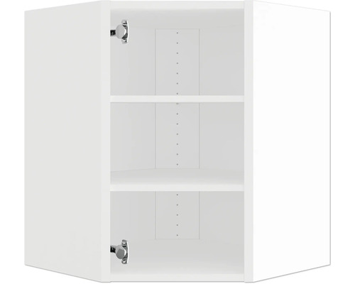 Armoire suspendue blanche avec trois compartiments de rangement