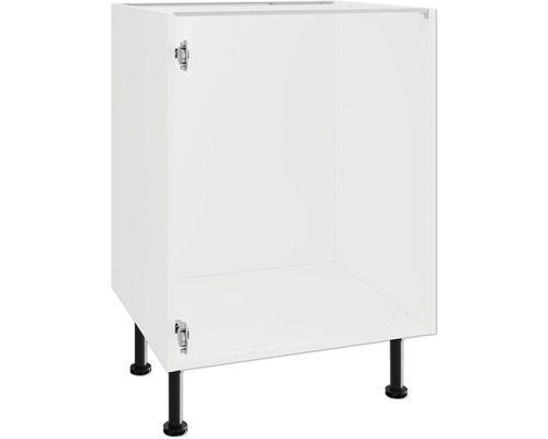 PICCANTE Smart Corps de meuble bas PICCANTE Smart lxpxh 60 x 55,5 x 70,4 cm - - démonté P010 KUL606-2 Meuble bas de cuisine blanc avec pieds noirs.