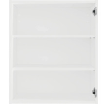 Intérieur d'un meuble haut blanc avec deux étagères
