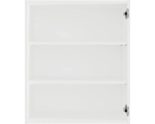 Intérieur d'un meuble haut blanc avec deux étagères