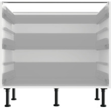 Meuble de cuisine blanc avec socle noir