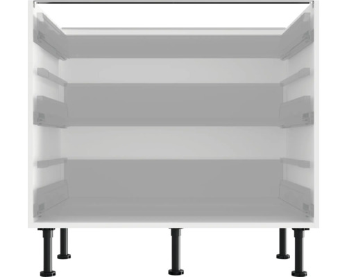 Meuble de cuisine blanc avec socle noir
