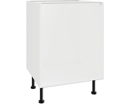PICCANTE Smart Unterschrankkorpus für 1 Schubkasten und 2 Auszüge BxTxH 60 x 55,5 x 70,4 cm weiß zerlegt "Nr. 22" Küchenunterschrank mit schwarzen Füßen