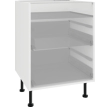 Meuble bas avec deux étagères et pieds