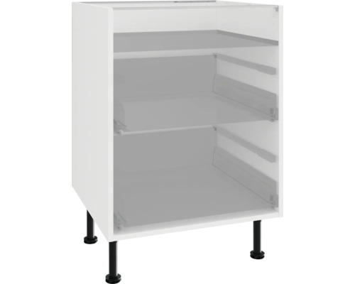 Meuble bas avec deux étagères et pieds
