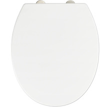 Couvercle de toilette blanc vu de dessus