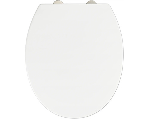 Abattant WC Wenko Crevada blanc avec frein de chute type de fixation par le haut 26210100P Couvercle de toilette blanc vu de dessus
