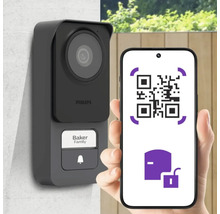 Sonnette vidéo Philips et smartphone avec code QR