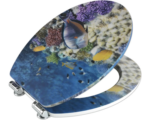 Toilettendeckel mit Fischmotiv