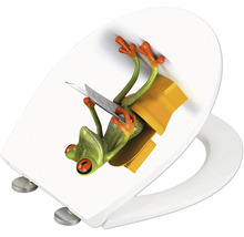 Abattant de WC avec motif de grenouille et couteau