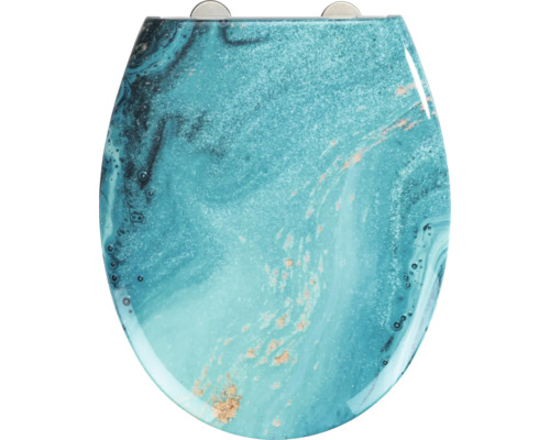 Abattant WC Wenko Stream avec frein de chute type de fixation par le haut 23571100 Abattant de WC aspect marbre