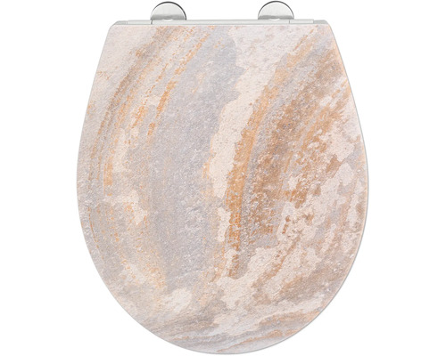 Abattant WC Wenko Canyon avec frein de chute type de fixation par le haut 25180100 Abattant de WC avec motif de pierre