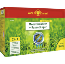 Wolf Garten Anti-mousse + engrais gazon pour 100 mètres carrés