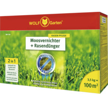Wolf Garten Anti-mousse plus engrais pour gazon, conditionnement de 3,5 kilogrammes pour 100 mètres carrés