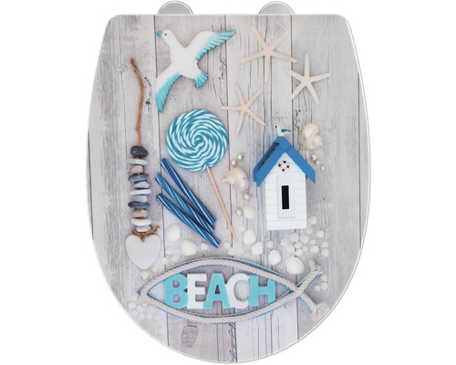 Abattant de WC avec décor de plage