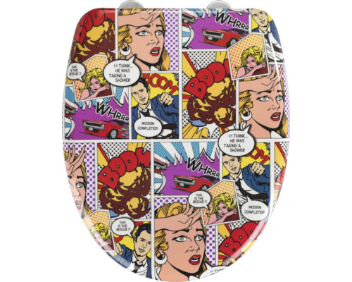 Abattant de WC avec motif de bande dessinée