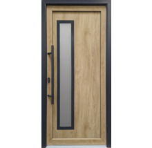 Porte d''entrée avec insert en verre et aspect bois