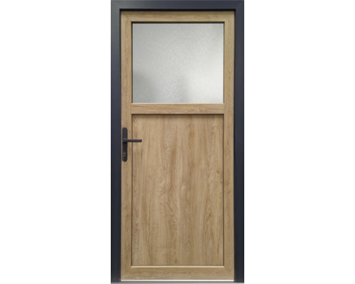 Porte avec insert en verre et poignée de porte