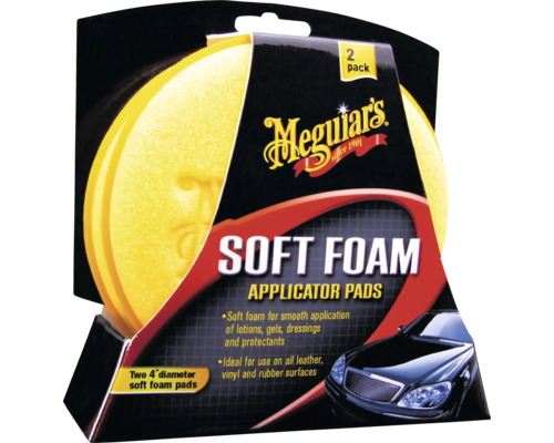 Meguiar''s Soft Foam Auftragspads, 2er-Pack, zur Anwendung von Lotionen, Gels, Dressings und Schutzmitteln auf Leder-, Vinyl- und Gummioberflächen
