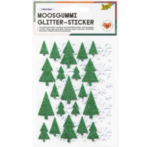 Moosgummi Glitzer Sticker mit Weihnachtsmotiven im Set