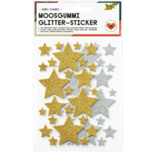 Moosgummi Glitter-Sticker mit Sternenmotiven, 50 Stück