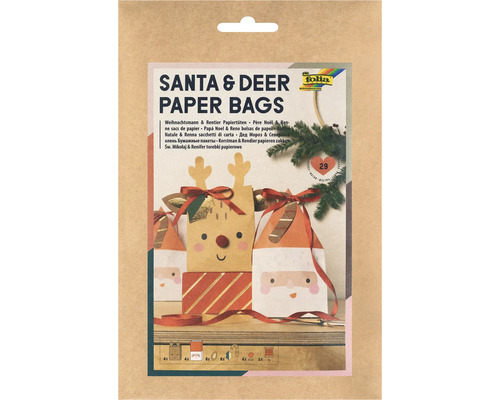 Weihnachtsmann und Rentier Papiertüten Set