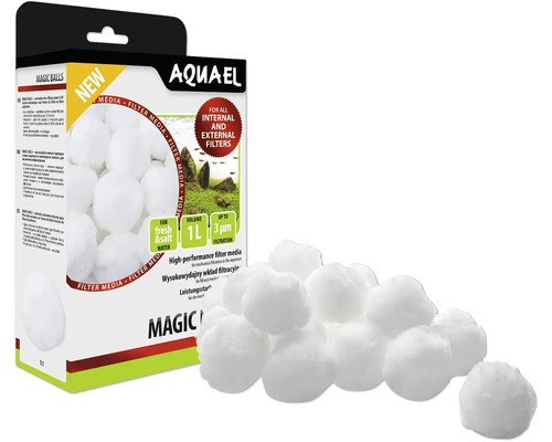 Agent filtrant AQUAEL Magic Balls 1 l pour une eau cristalline filtre les particules jusqu'à 3 µm Matériau filtrant Aquael Magic Balls avec emballage