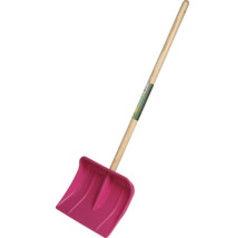 Schneeschaufel aus Kunststoff mit Holzgriff