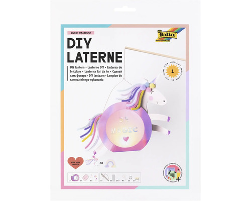DIY Laternen-Set mit Einhorn-Motiv von folia Bringmann