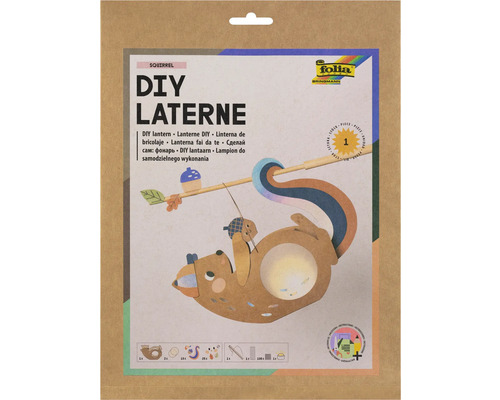 DIY Laterne Eichhörnchen Bastelset in der Verpackung