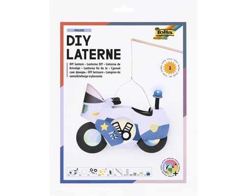 DIY Laterne Polizei-Motorrad Bastelset
