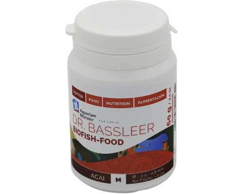 Nourriture pour poissons d'aquarium Aquarium Münster Dr. Bassleer Biofish Food Acai M 60 g, ⌀ 0,5 - 0,8 mm Dr. Bassleer Biofish-Food pour poissons d''aquarium