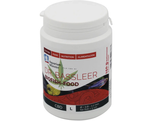 Nourriture pour poissons d'aquarium Aquarium Münster Dr. Bassleer Biofish Food CBD L 150 g, contient env. 0,05 % CBD Dr. Bassleer Biofish-Food pour poissons en pot