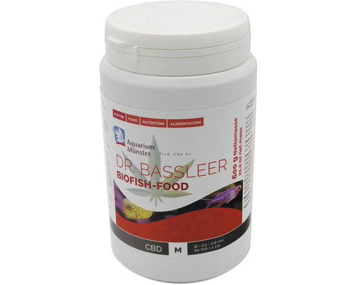 Nourriture pour poissons d'aquarium Aquarium Münster Dr. Bassleer Biofish Food CBD M 600 g, contient env. 0,05 % CBD Dr. Bassleer Biofish-Food en boîte