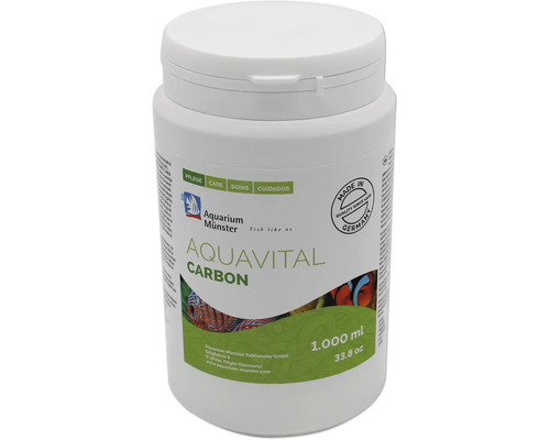 Agent filtrant Aquarium Münster aquavital carbon 1000 ml charbon filtrant, charbon actif Aquarium Münster Aquavital Carbon, 1000 millilitres, pour aquariums