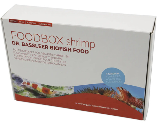Dr. Bassleer Biofish Foodbox Shrimp avec quatre variétés d'aliments