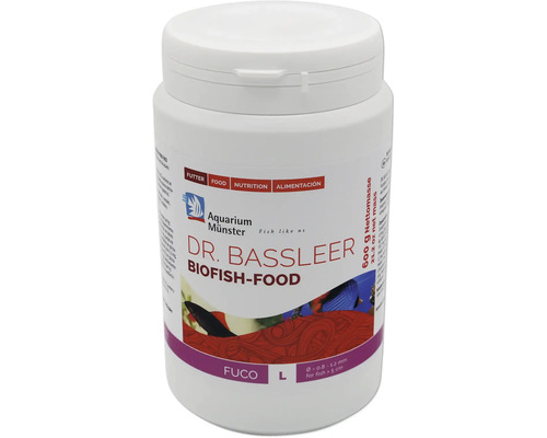 Nourriture pour poissons d'aquarium Aquarium Münster Dr. Bassleer Biofish Food Fuco L 600 g Dr. Bassleer Nourriture bio pour poissons, boîte de 600 grammes