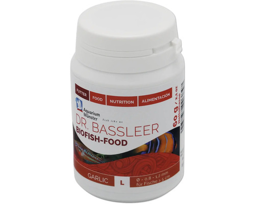 Nourriture pour poissons d'aquarium Aquarium Münster Dr. Bassleer Biofish Food garlic L 60 g Dr. Bassleer Biofish-Food pour poissons d''aquarium, 60 grammes