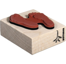 Tampon en bois avec motif d''empreinte de pied