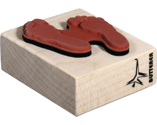 Holzstempel mit Fußabdruck Motiv